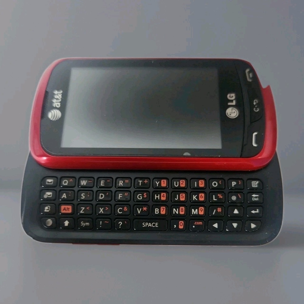 Vintage LG Xpression C395 Red AT&T Slide Keyboard Phone In Box EUC Rare